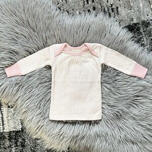 Sapling Girls 100% Organic Cotton Dusty Pink LS Tee Size 0-3 Months NEW